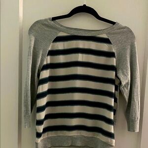 Jigsaw Beige and Blue Striped with Gray Top